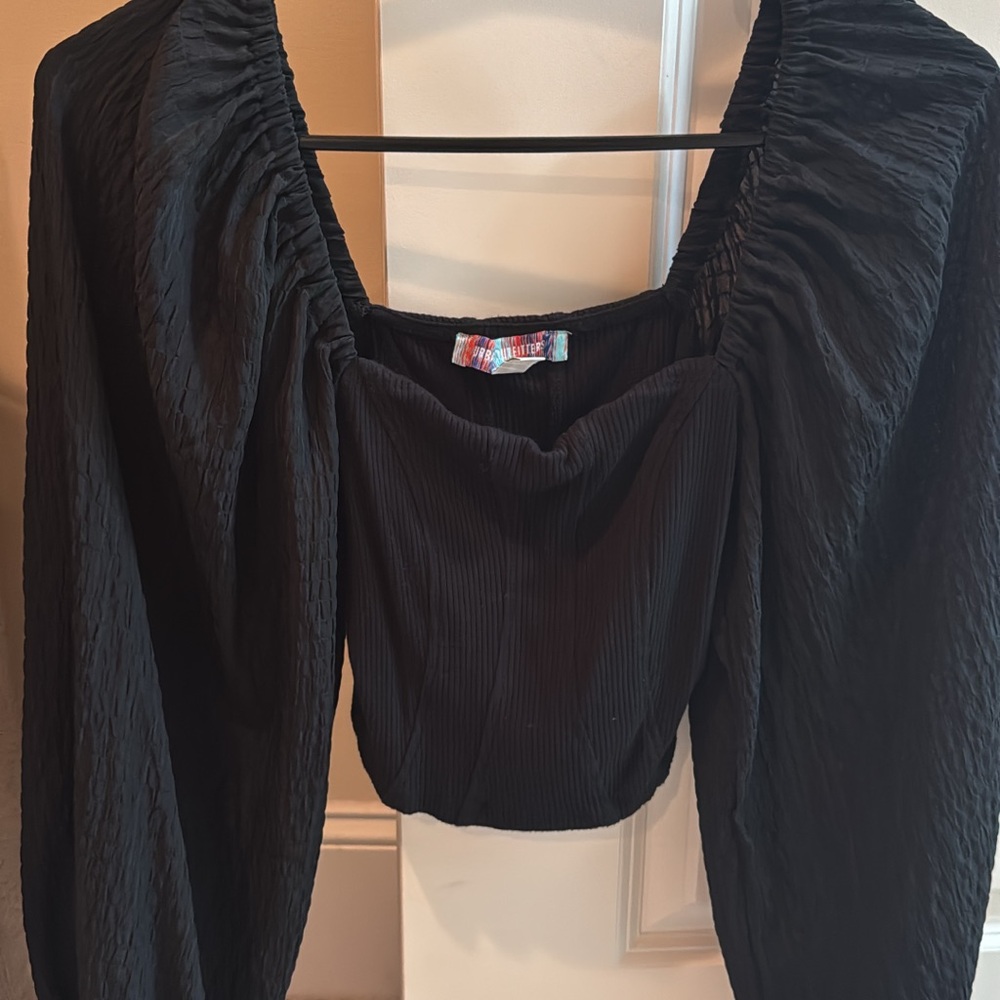 Urban Outfitters Black Ruched Blouse